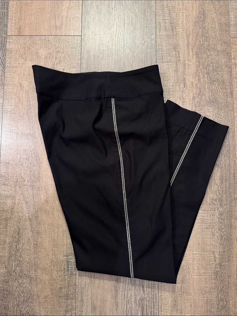 NIC+ZOE Blue Ponte Pant with Sequin Contrast Seam | Size 4